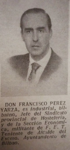 Francisco Pérez -Yarza y Llona.  Nota de prensa, año de 1955